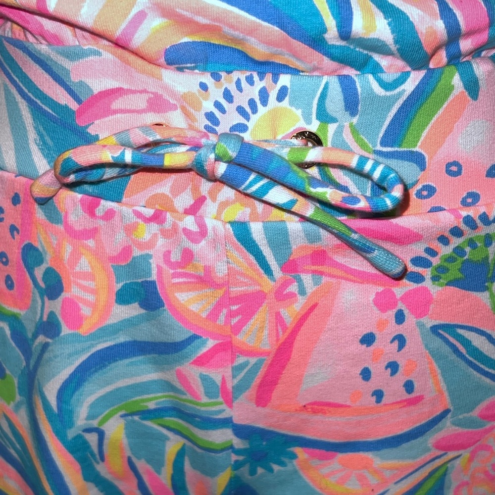 Lilly Pulitzer Jace Strapless Shorts Romper with scalloped hem - Tropical Punch - Picture 7 of 13